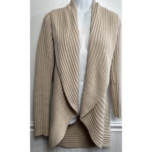 Peruvian Link Alpaca Collection Open Front Cardigan Pockets Knit Shawl One Size